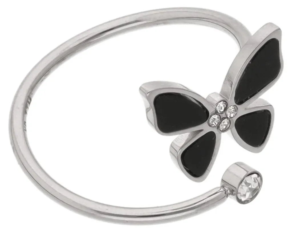 Bagues NAHIMA pour femme en argent et noir - Taille unique ajustable