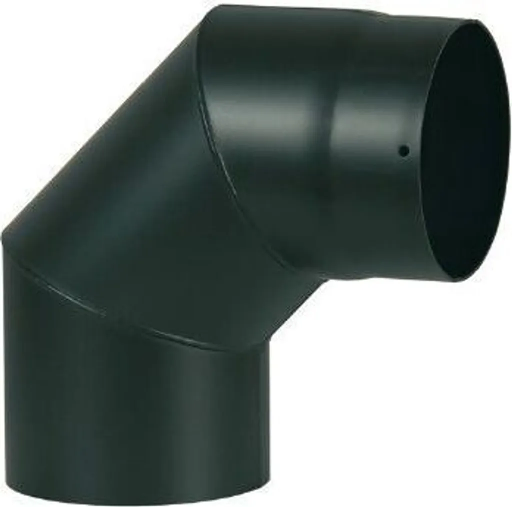 Curva 90 Gradi Nera Ø 120mm per Stufa a Legna - Design Minimal