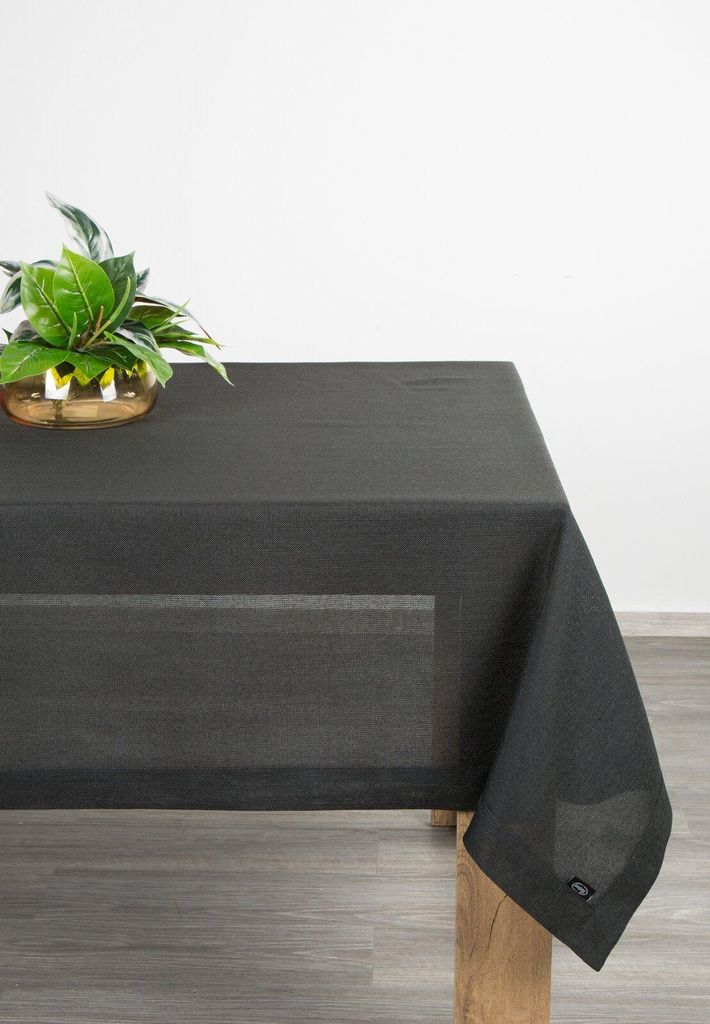 EUROFIRANY | Tischdecke - 145 x 350 cm - schwarzes Tischtuch - Elegant