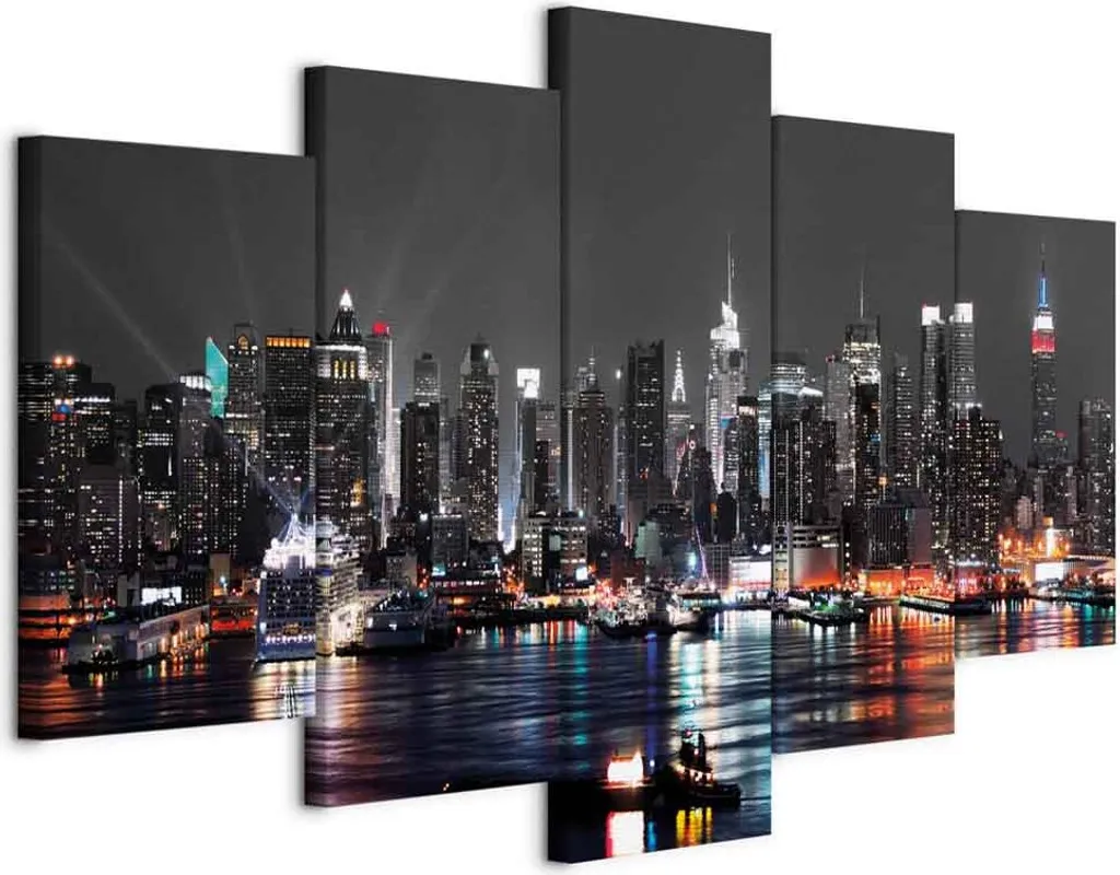 Quadro 200x100 Cielo Grigio Città - Stampa Tessuto non Tessuto XXL