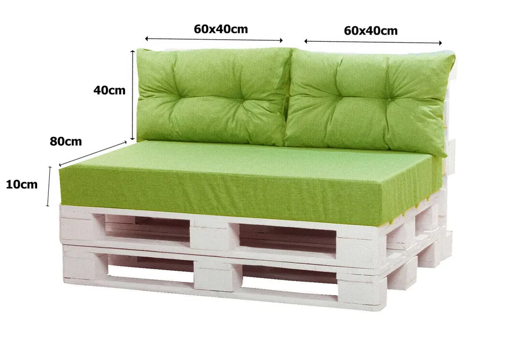 Set Cuscini Pallet 120x80 Esterno Lime | Materasso per Bancali Europallet - 2