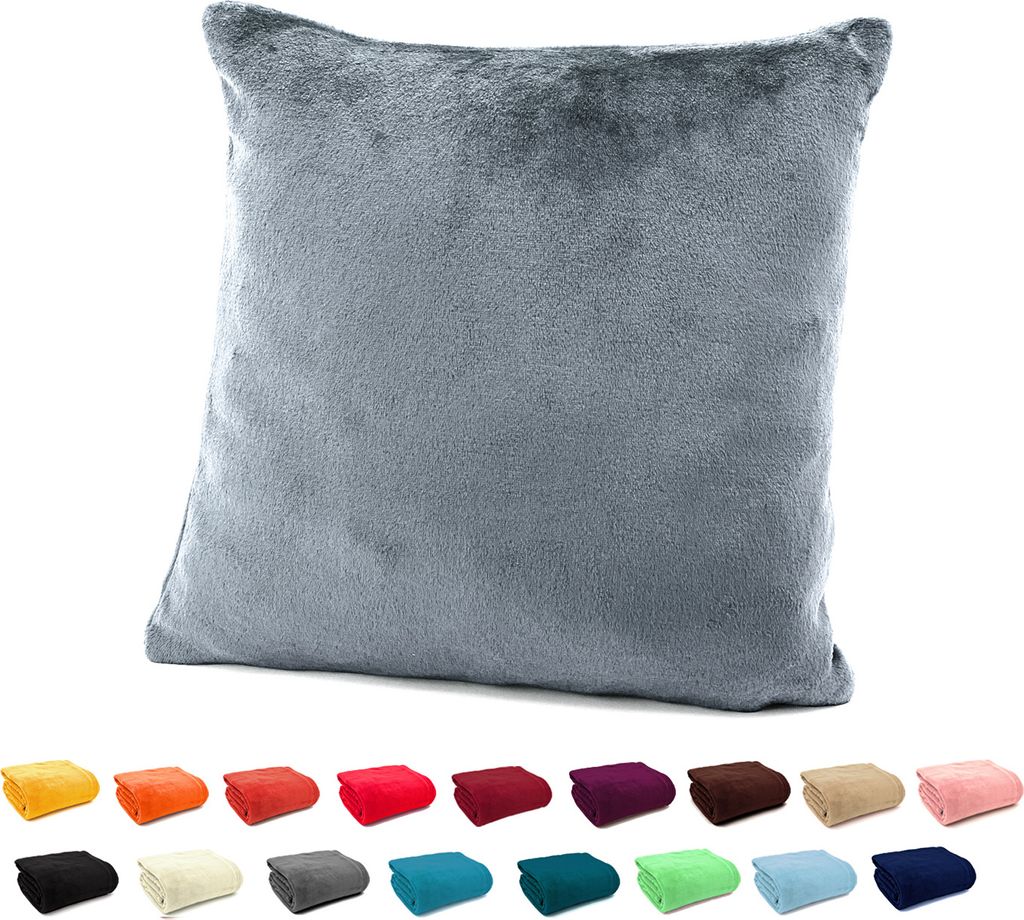 heimtexland ® Flanell Kuschel Kissen Super Soft Plüsch Deko Produktbild 1