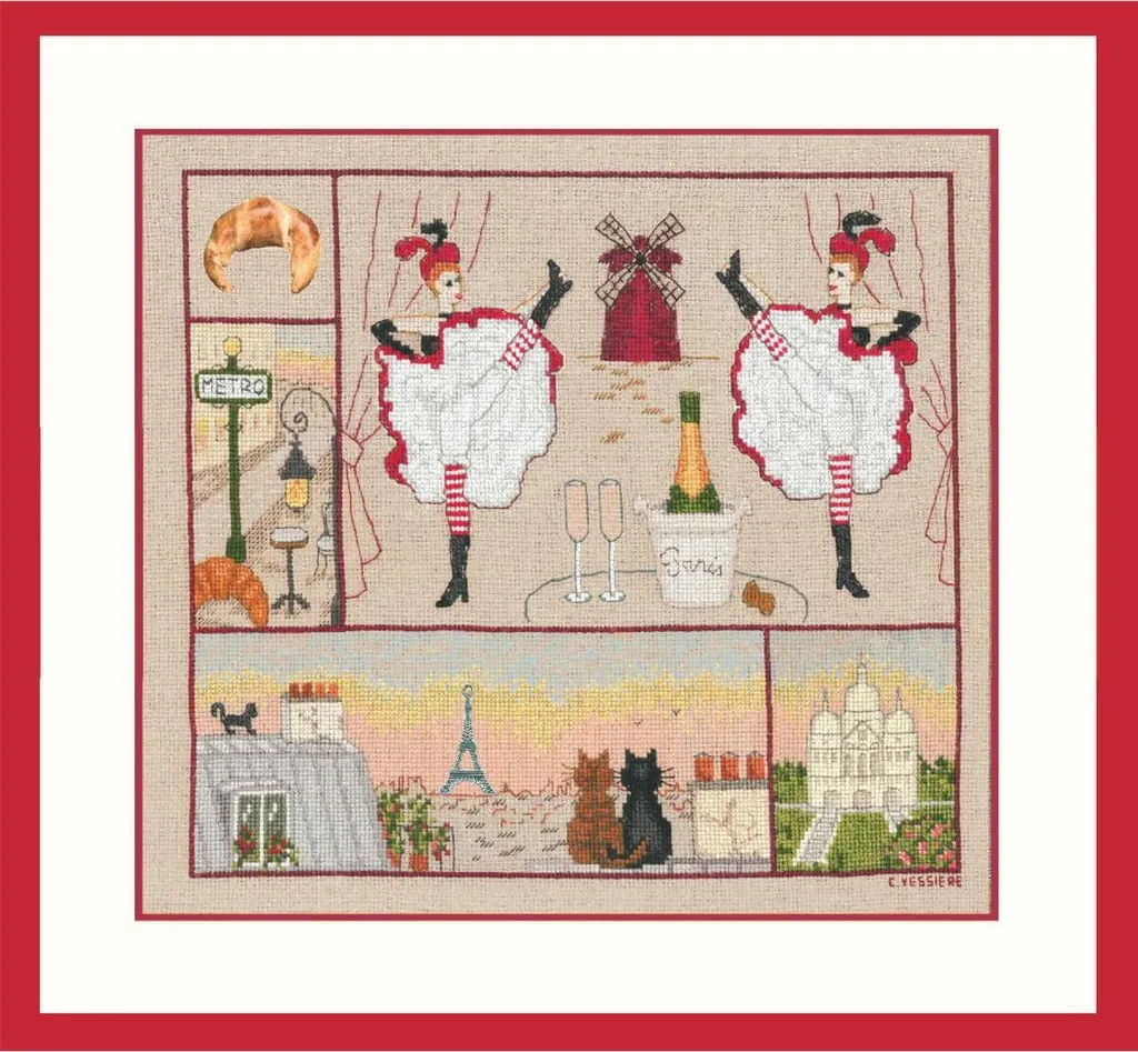 Kit Punto Croce Contato Paris Luck Le Bonheur des Dames - Lino e DMC