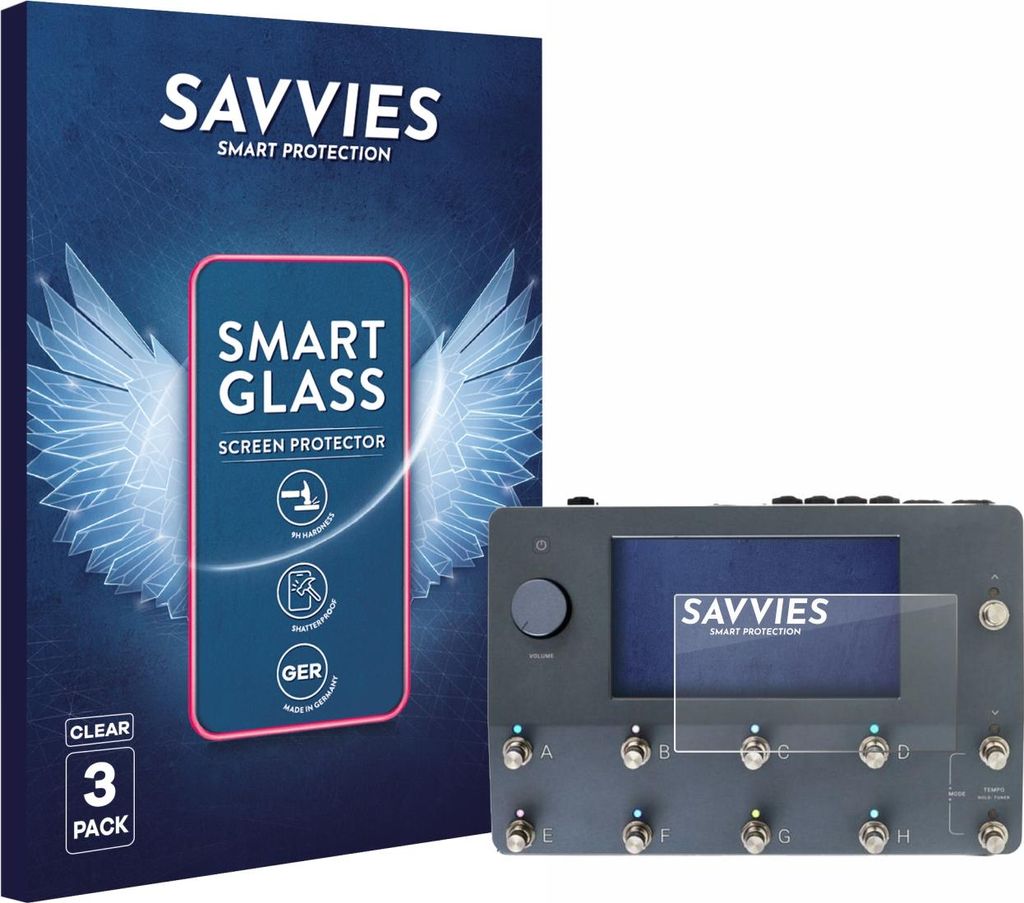 3x Savvies Schutzglas Folie für Neural DSP Quad Cortex 9H Panzer Schutzfolie Glas Displayschutz klar transparent