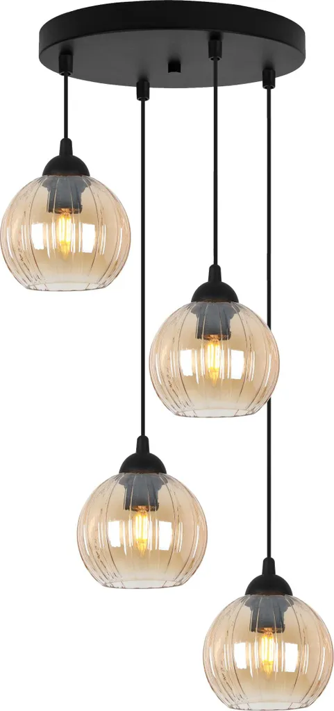 Lampadario Costa Luxury Edition 4 Globi Ambra | Illuminazione Chic