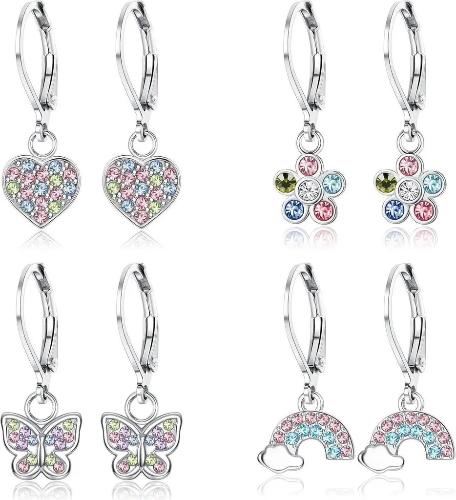 Set de boucles d'oreilles pendantes pour enfant avec motifs animaux