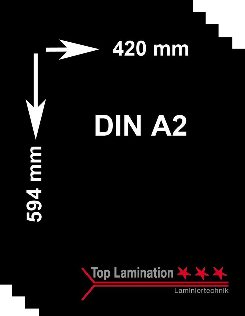 25 Blatt DIN A2 (420x594mm) 90g/m² schwarzes Papier - Black Paper