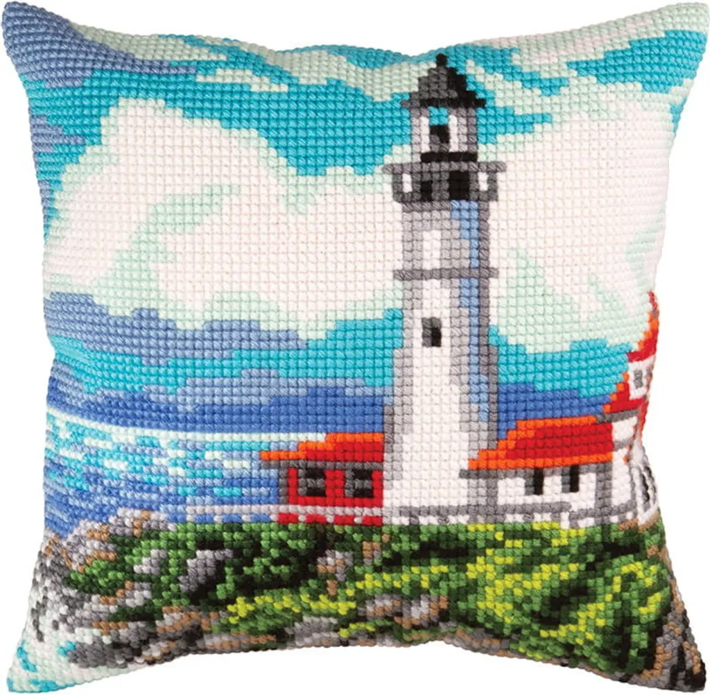 Réussir sa Broderie Facilement : Set Coussin Point de Croix Phare