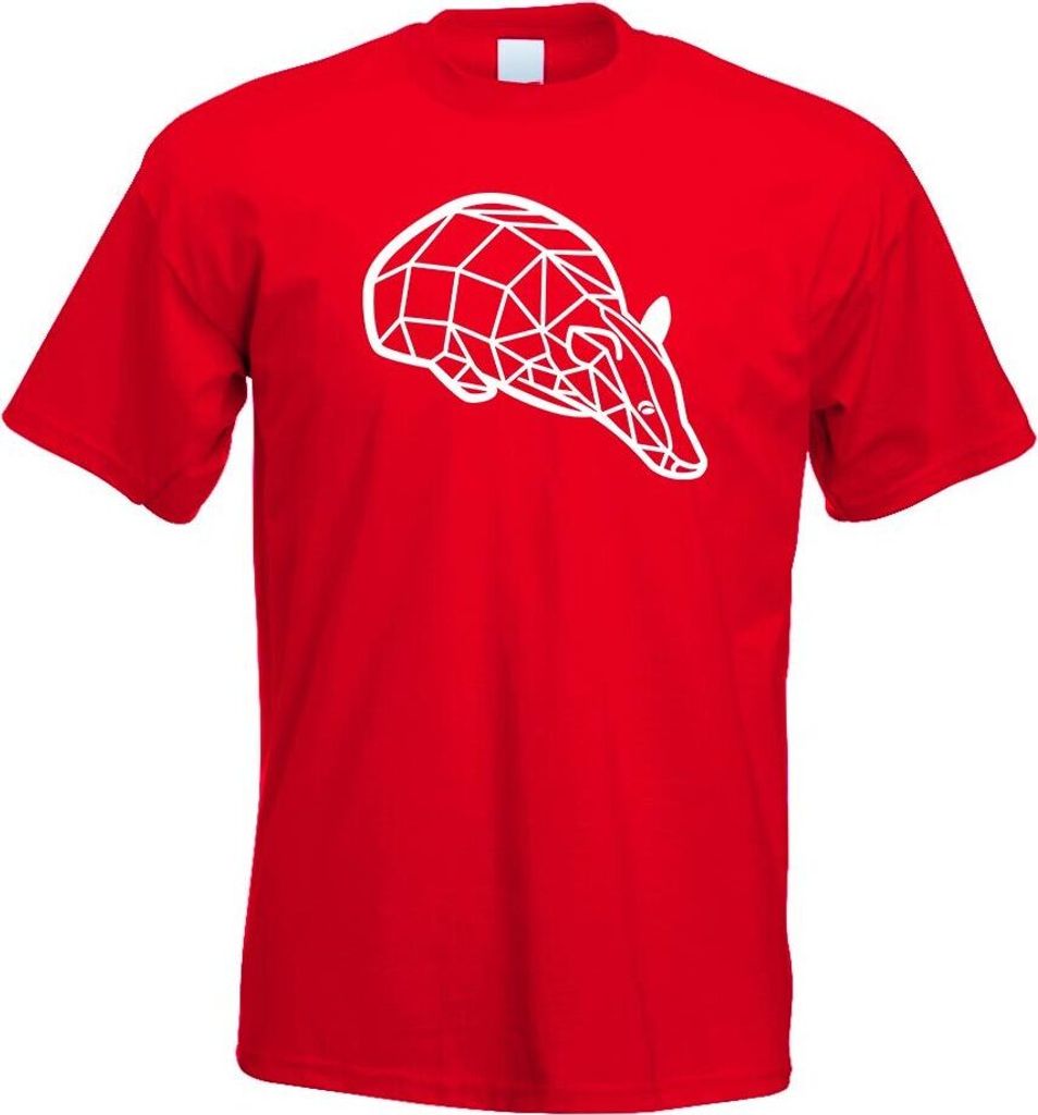 Kiwistar - T-Shirt - rot - Dachs Grimbart Polygon Motiv Bedruckt Funshirt Design Print - mit Motiv Bedruckt - Funshirt Design - Sport - Freizeit - ...