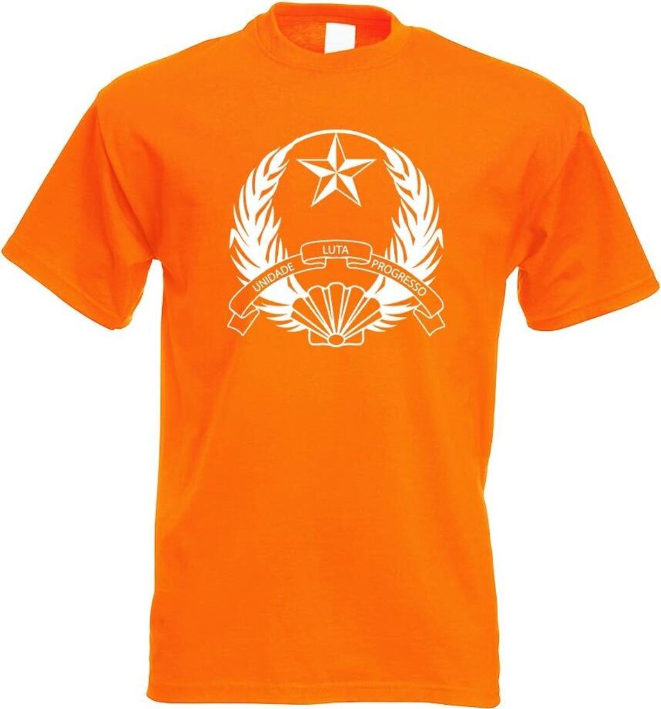 Kiwistar - T-Shirt - orange - Guinea-Bissau Wappen Motiv Bedruckt Funshirt Design Print - mit Motiv Bedruckt - Funshirt Design - Sport - Freizeit -...