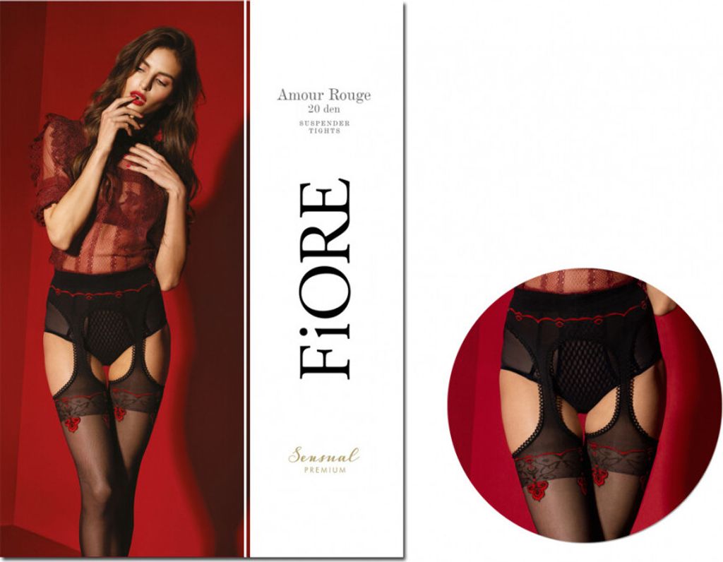 Amour Rouge - Suspender Pantyhose - 20 den