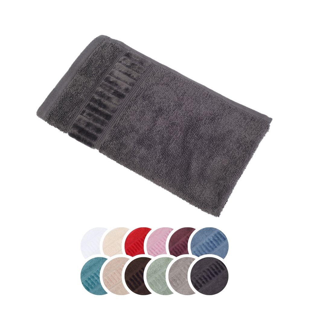 liebling Gästetuch Bio Baumwolle, Serie Organic, 500 gr. / m², 30 x 50 cm, 60 Grad, saugstark, schnelltrocknend, formstabil, anthrazit