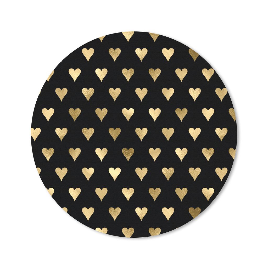 MuchoWow Mauspad Mousepad Muster - Herz - Gold 30x30 cm - Mousepads - Maus Mat - Pad - Mausunterlage - Tischunterlage - Schreibtischmatten