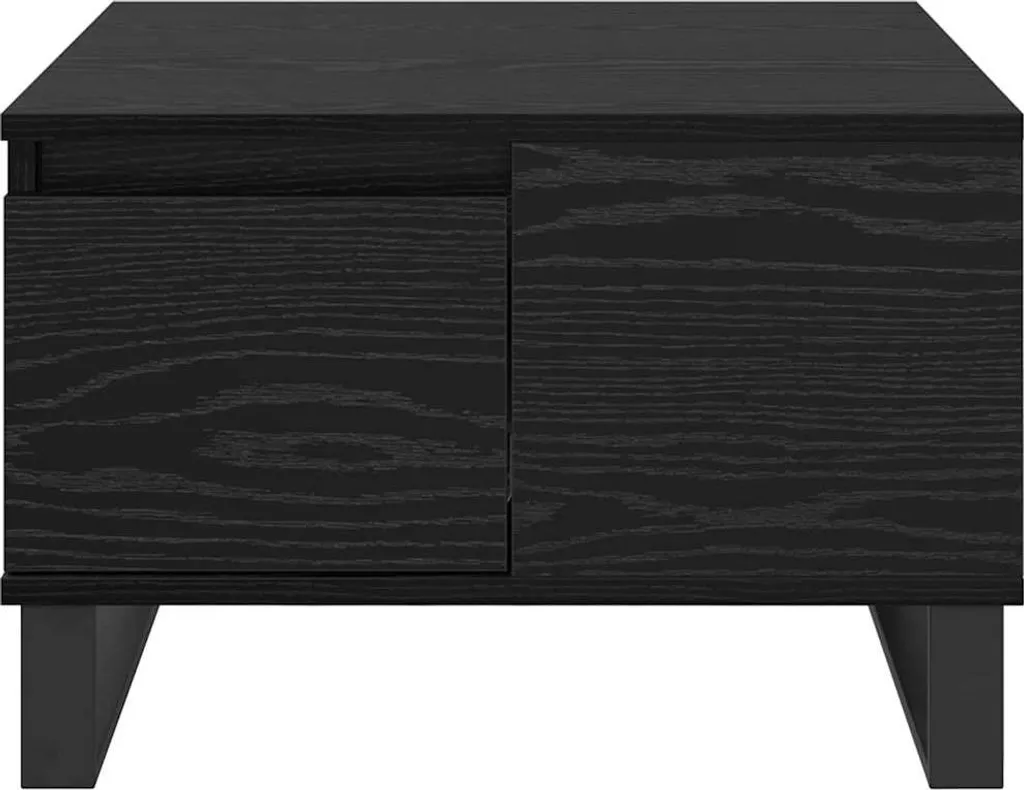 SYFAX™ Tavolino Quadrato con Cassetto Rovere Nero - Salvaspazio Moderno - 4