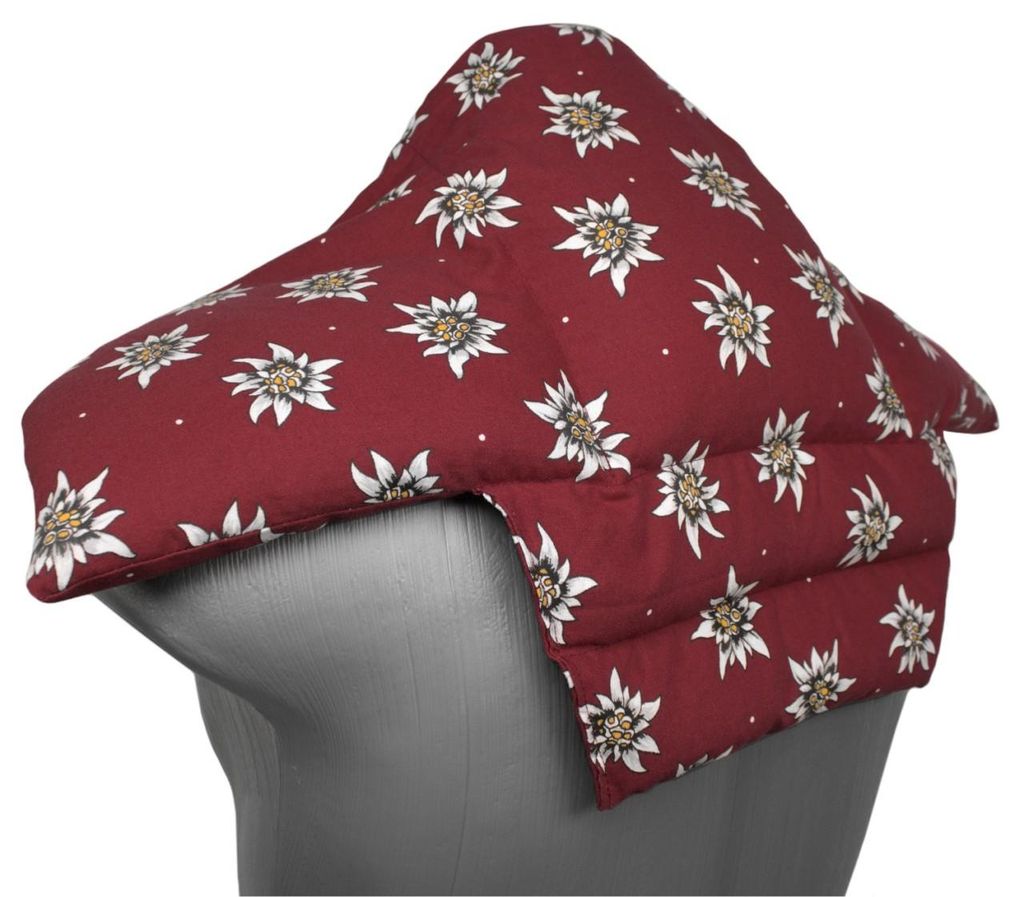 Nackenkissen Komfort - Blume-Edelweiß - Kirschkernkissen - Wärmekissen & Kältekissen - 5-Kammer Rücken Schulter Nacken