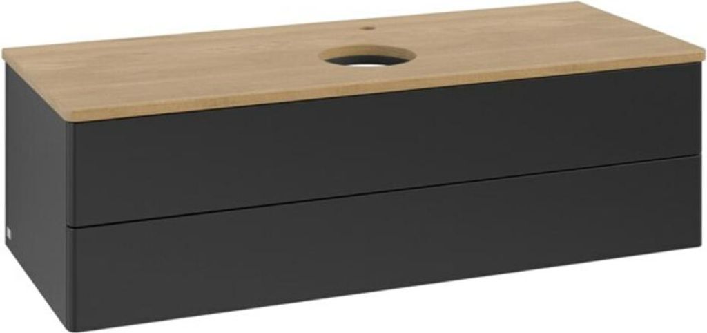 V&B Waschtischunterschrank ohne Frontstruktur, mit Beleuchtung Antao 120x36x50cm, HL, WBP hon. Oa, bla m Lac