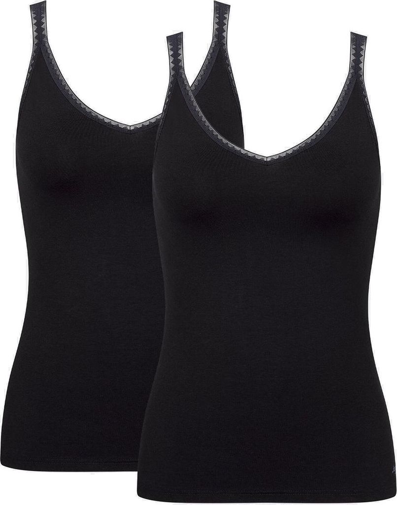 sloggi Damen Spaghettitop 2-Pack GO - BLACK - Größe S