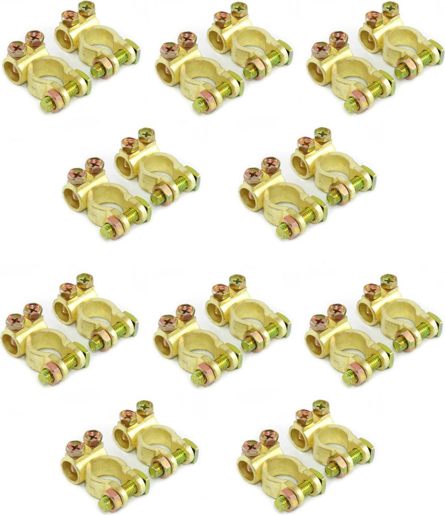 2 Stück Auto Batterieklemmen Aus Reinkupfer - Perfekte Verbindung Für 12V/24V Autobatterien