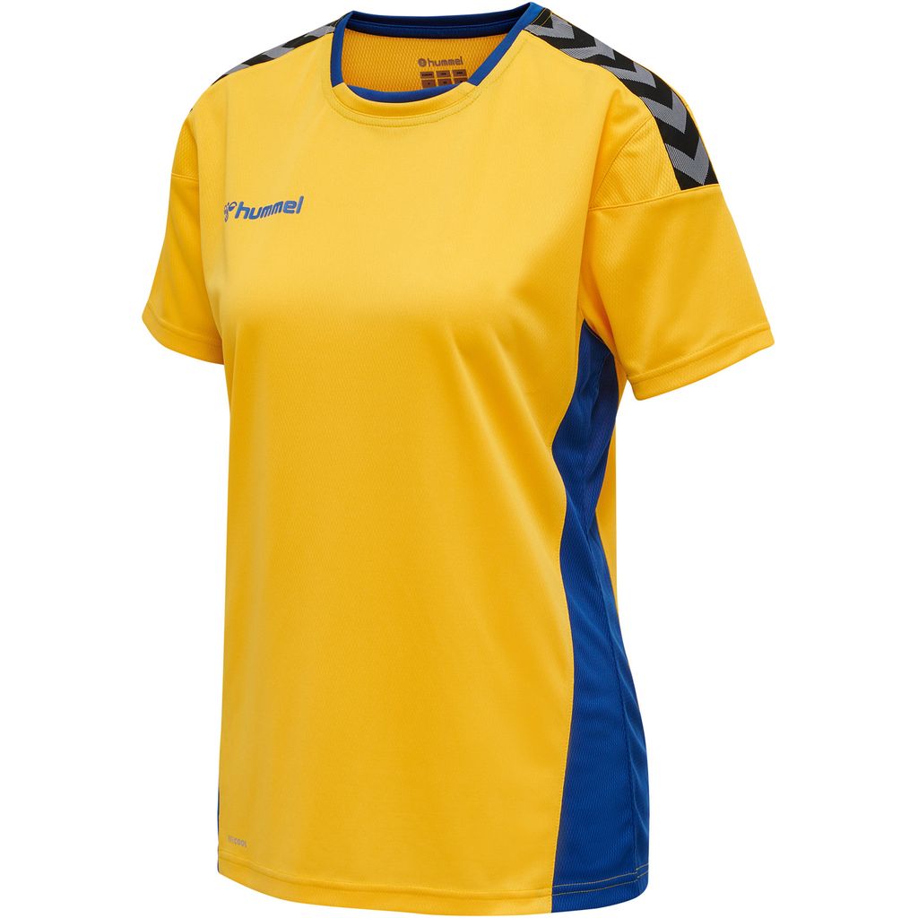 HUMMEL hmlAUTHENTIC POLY JERSEY WOMAN S/S SPORTS YELLOW/TRUE BLUE