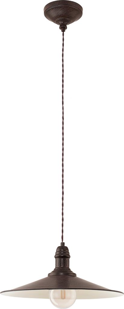 STOCKBURY Hängeleuchte Hängelampe Pendellampe Pendelleuchte - H110 x Ø36 cm - antik-braun, beige - 1X60W exkl. - IP20