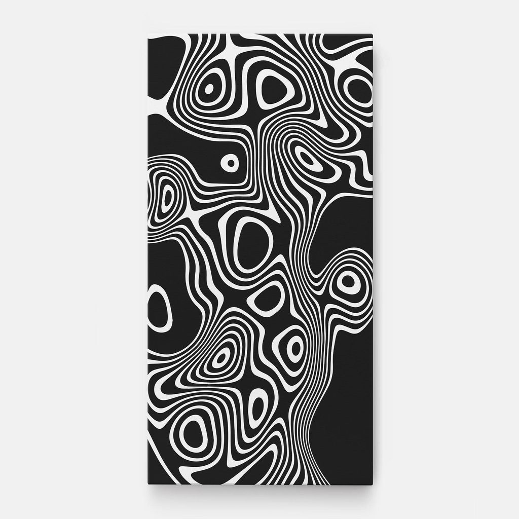 ARTHUB Leinwandbild 60x120 cm, Abstract Grey Black Line | Wohnzimmerdekoration, Hängende Bilder, Wanddekoration, Heimdekoration, Moderne, Schwar...