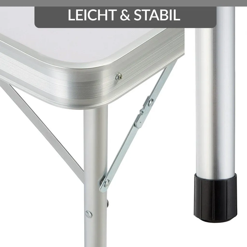 Mobilier de camping complet avec table pliante et bancs en aluminium