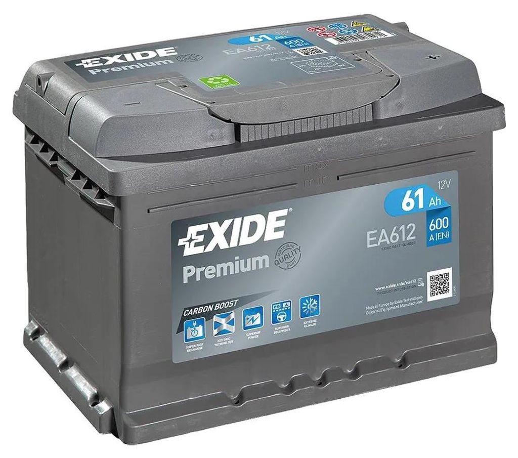 EXIDE Premium Starterbatterie 12V 61Ah 600A/EN B13 LB2 Produktbild 