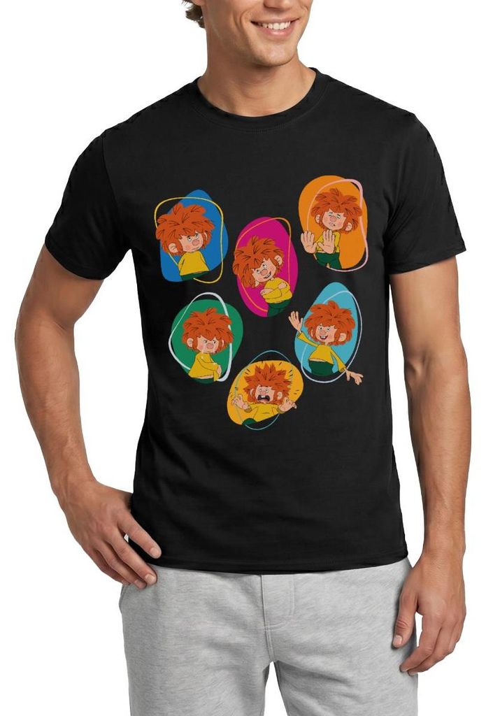 Spreadshirt Pumuckl Zeigt Verschiedene Emotionen Männer T-Shirt, L, Schwarz