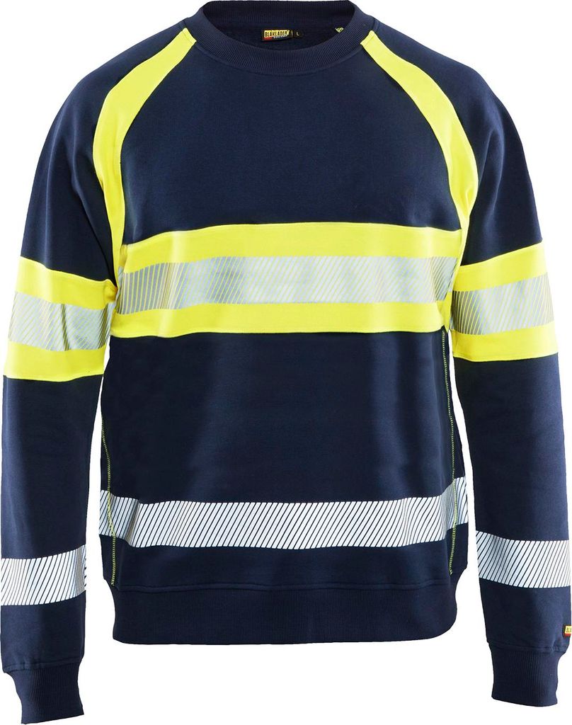 High Vis Sweater "3359 " - Blakläder Marineblau/ High Vis Gelb 5XL