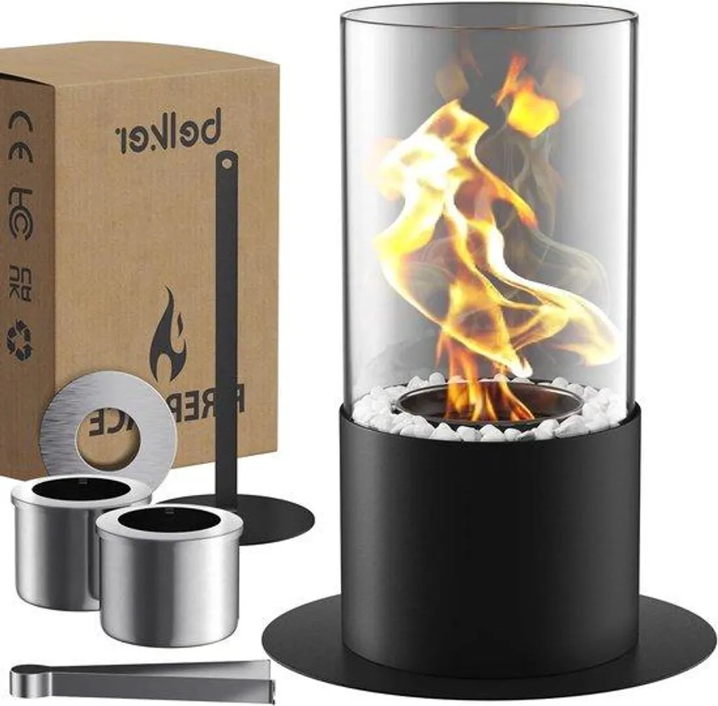 Cheminée au bioéthanol portable de table - Modèle décoratif élégant 25cm