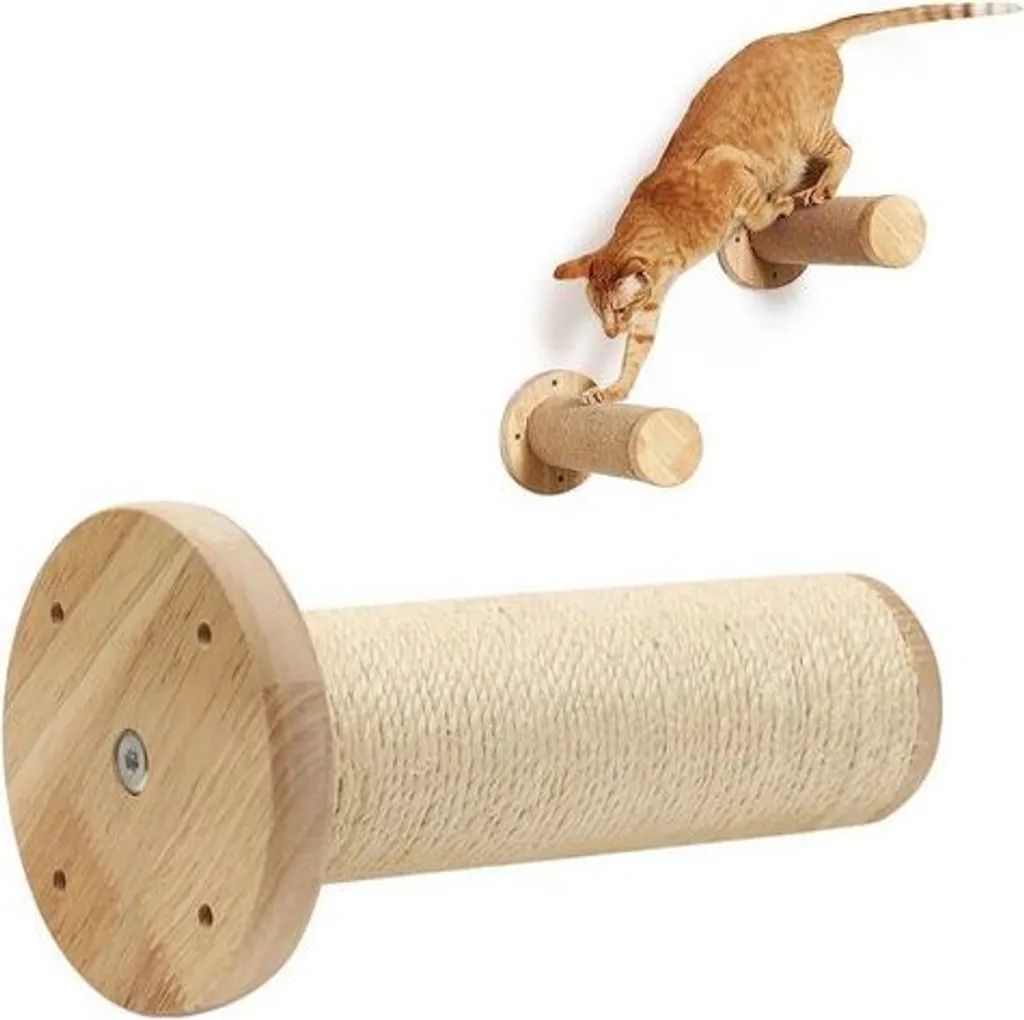 Kratzbaum Katzentreppe Kletterstufe, Sisal-Pfosten, Wandmontage Jute-Kratzäulen, Ideal zum Klettern und Trainieren Ihrer Katze