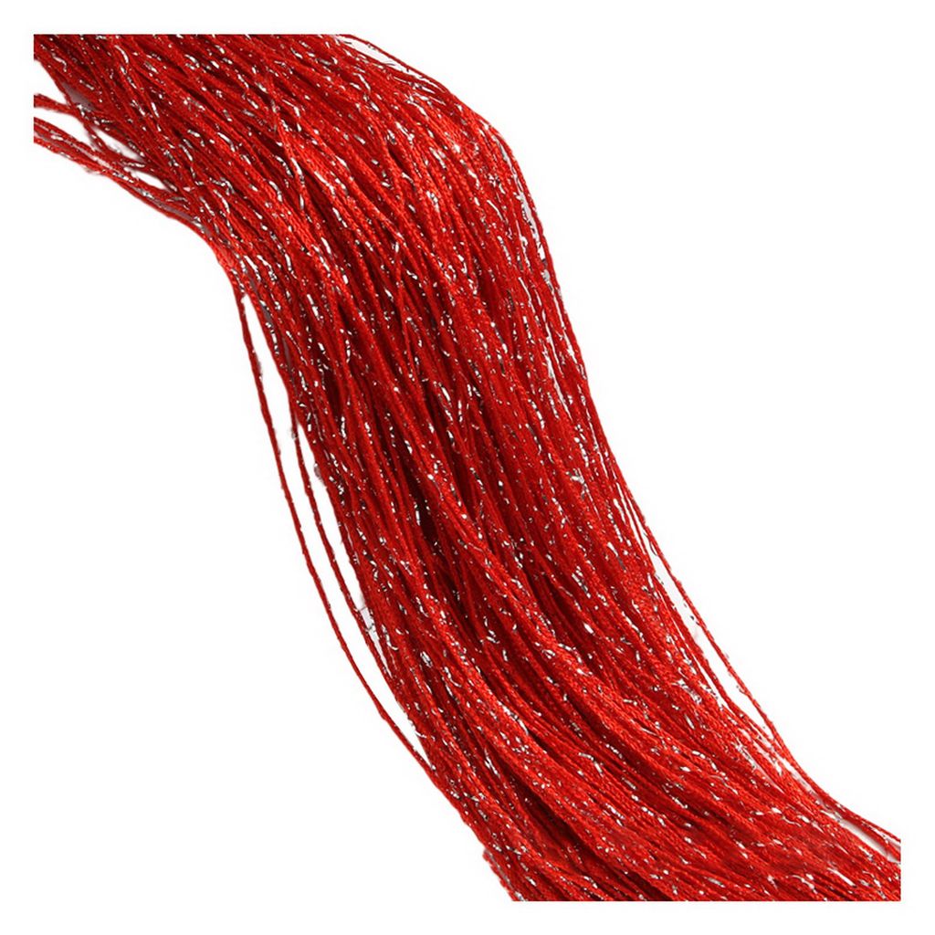 Glitzer -Türvorhang mit silbernem Band Flexibler glänzender Quasten -Flash -Linie Vorhang für Balkon-Rot