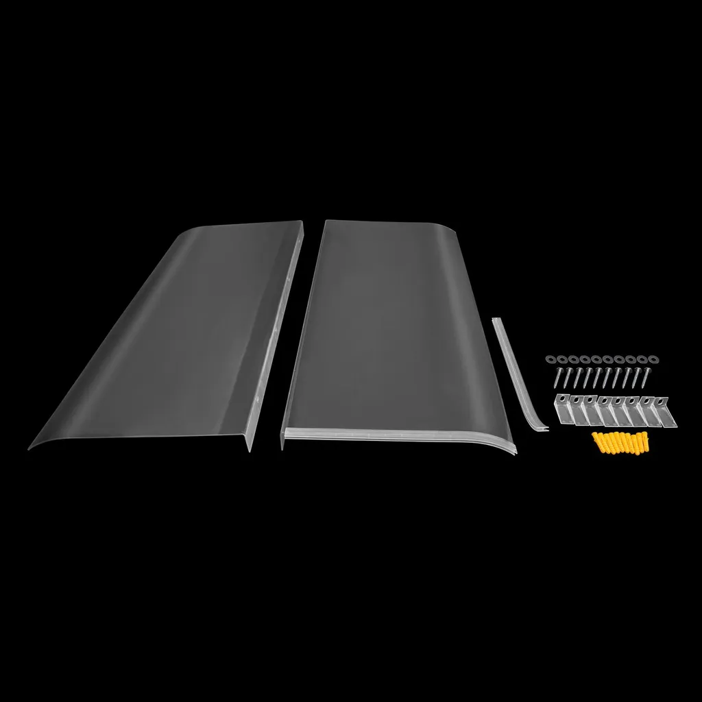 Auvent de porte transparent 120x80 cm avec fixation murale solide - 4