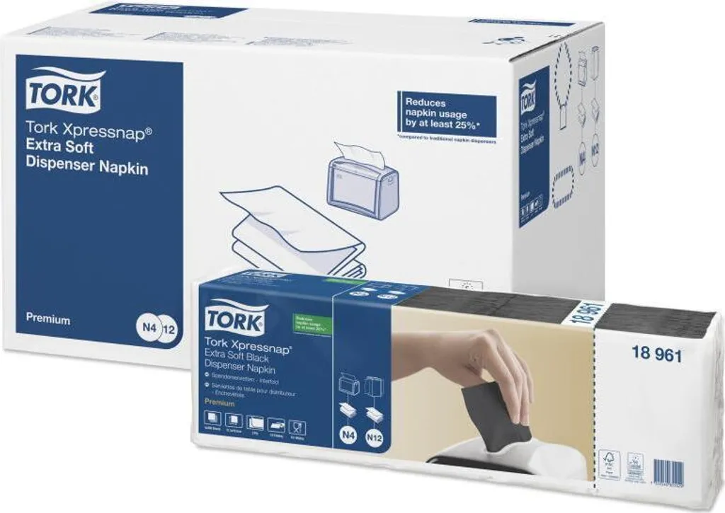 TORK 18961 Serviettes Distributeur Noir - Format Interplié Premium