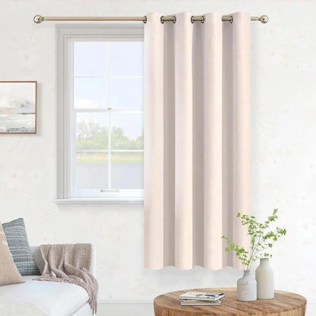 Rideaux Courts Occultants Beige Moderne 140x160 cm pour Chambre et Salon