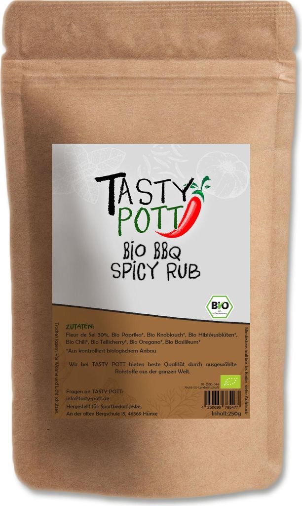 Tasty Pott Spicy BBQ Rub Grillgewürze 500g Nachfüllbeutel