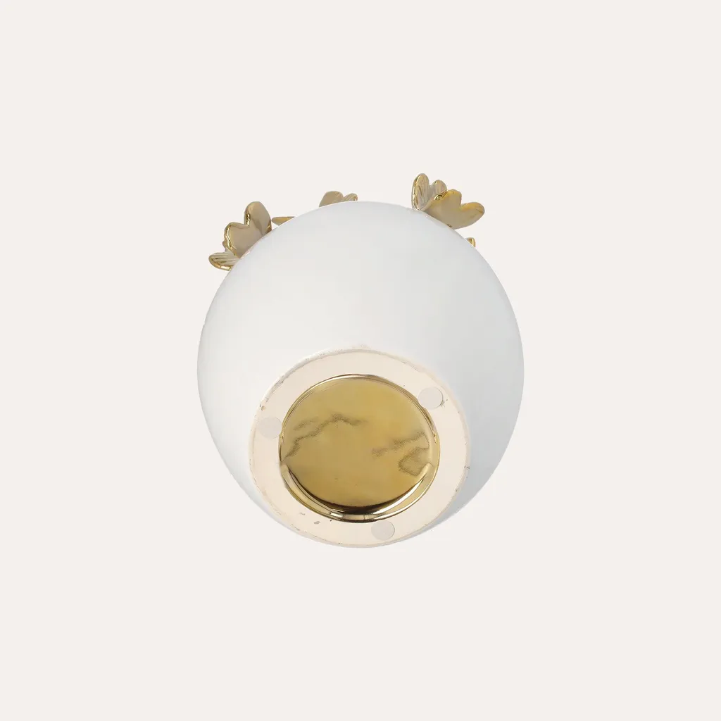 Vase blanc et or chic 34 cm : la solution pour un intérieur raffiné