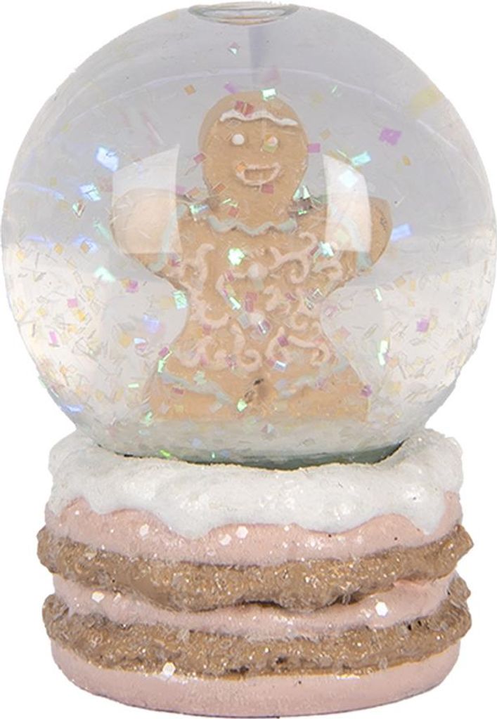 Clayre & Eef Boule à neige Ø 5x7 cm Marron Plastique Image du produit 