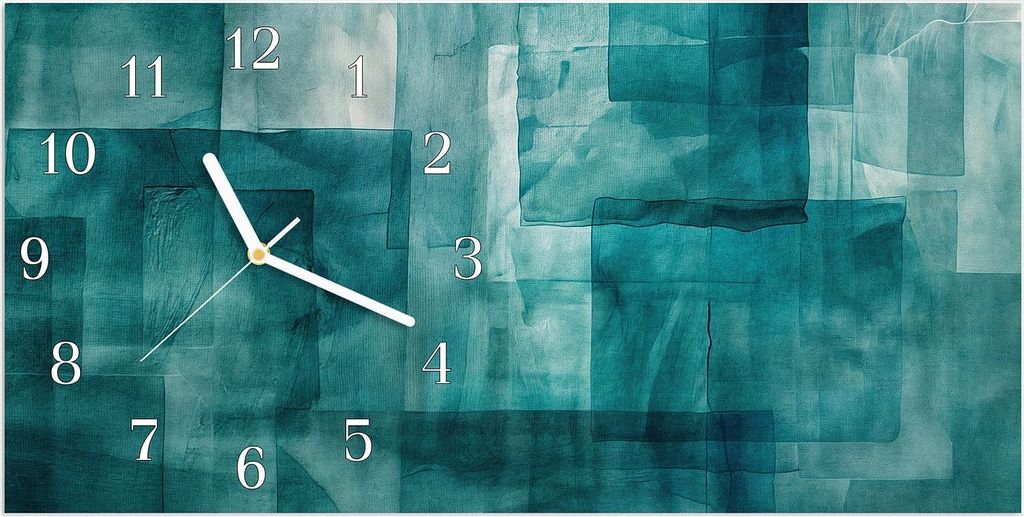 Wanduhr aus Glas mit Motiv Abstrakte Formen- 60 x 30 cm - inkl. Aufhängesystem