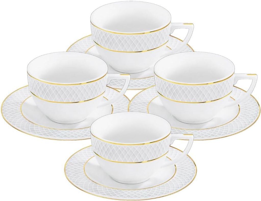 Tasse à cappuccino Wilmax avec soucoupe, 170 ml, porcelaine Image du produit 