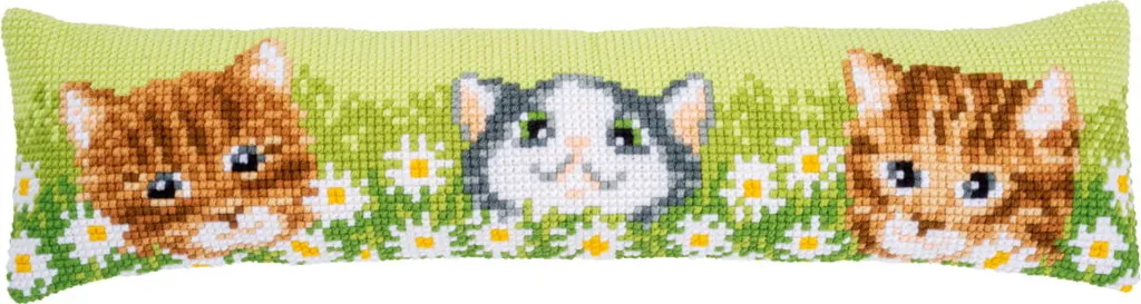 Vervaco Pare-courant d'air Chats sous les pâquerettes à broder 80x20cm