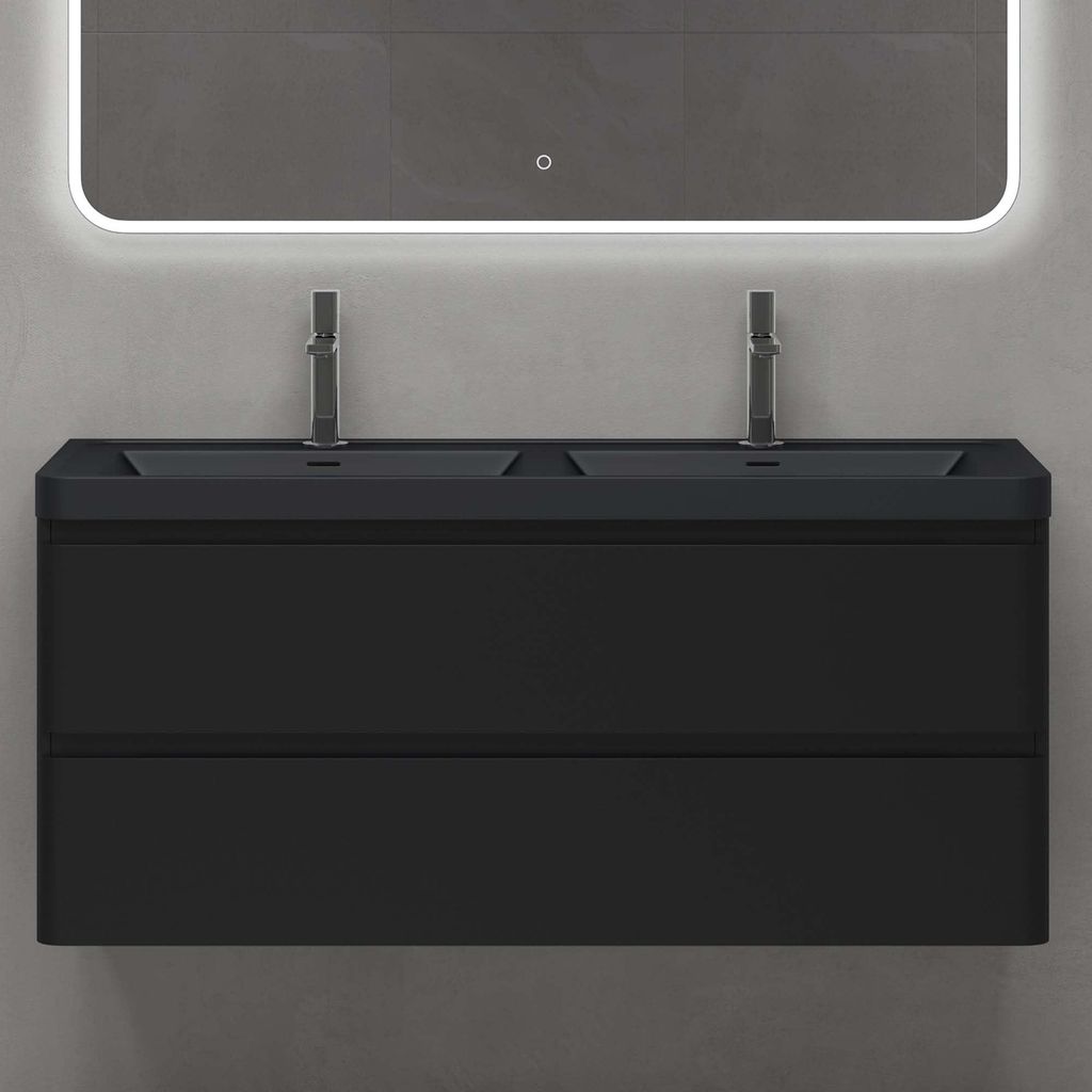 doporro Mobile Bagno Sospeso con Lavabo in Resina Minerale Immagine del prodotto 