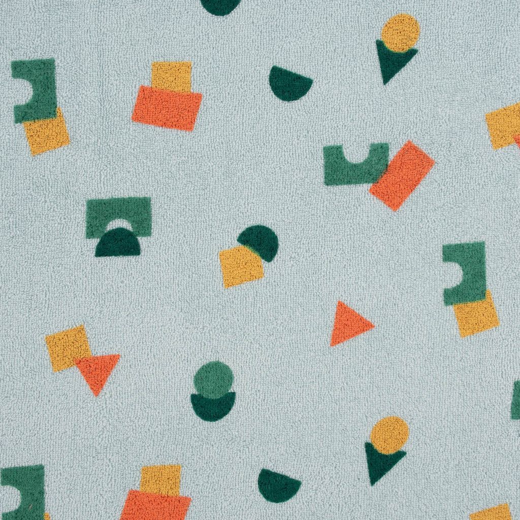 Frotteestoff Meterware Stretch Geometrie Bauklötze hellblau Produktbild 