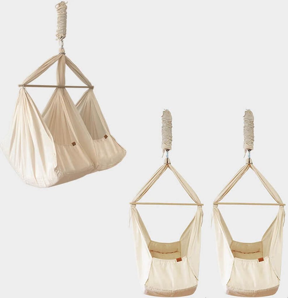 Membantu Twin Swing Cradle Conversion Kit, Grau, Weiß, Produktbild 