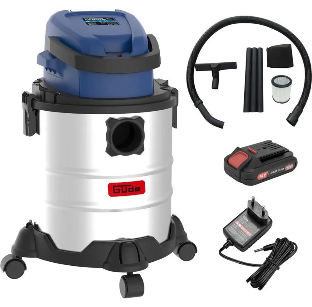 Aspirateur eau et poussière sans fil NTS 18-201-05 cuve inox compacte