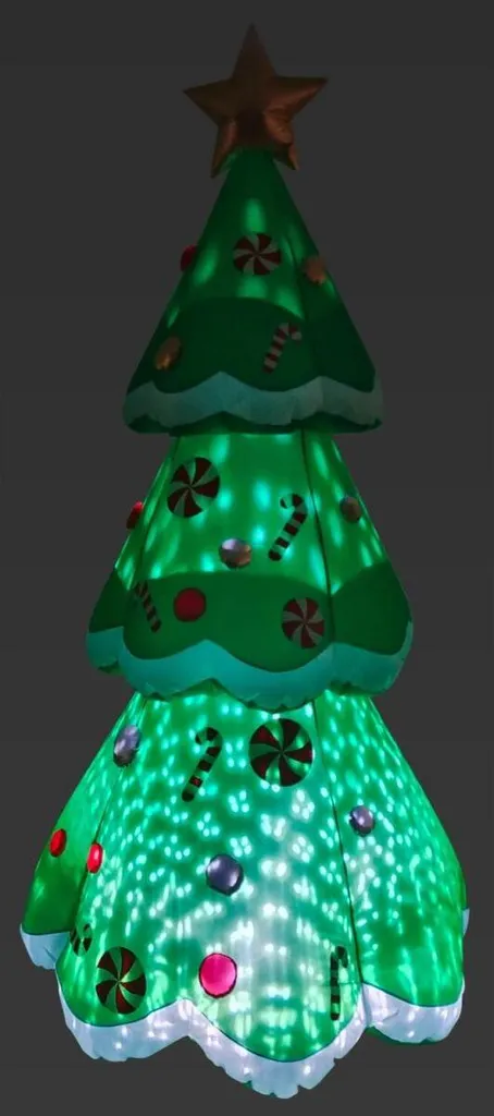 Mini Sapin Gonflable Noël Lumineux Basic & Co - Décoration Compacte 1m - 5
