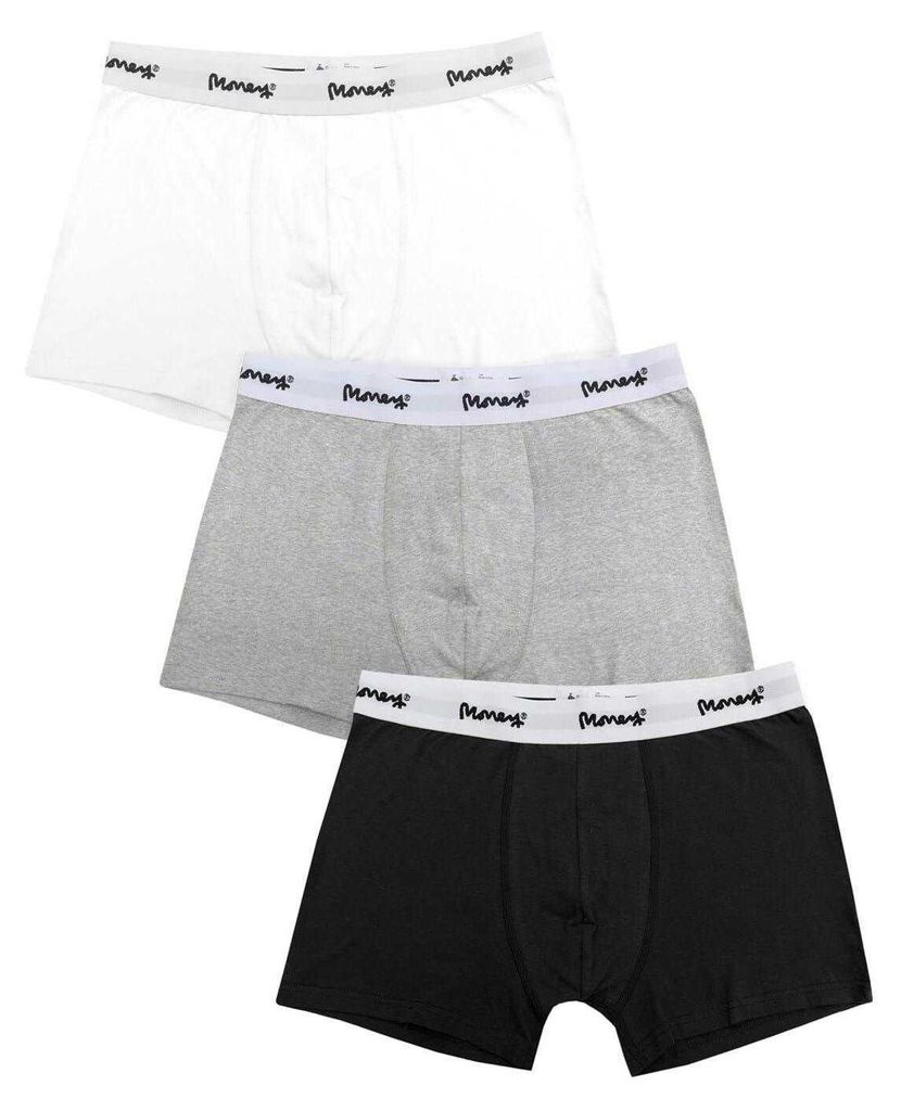 Money - Unterwäsche für Herren, Baumwollmischung (3er-Pack) GT16039 (XXL) (Grau meliert/Schwarz/Weiß meliert)