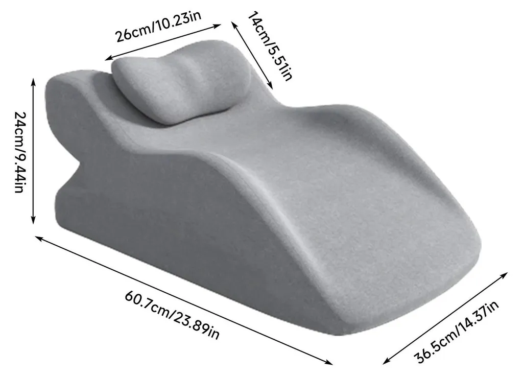 Coussin triangulaire à angle réglable - Soutien ergonomique gris chiné - 2