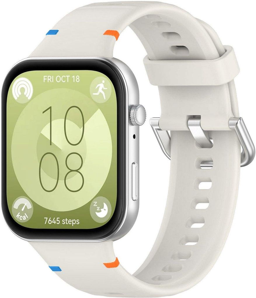 Stravo Silikonarmband mit Dornschließe – passend für Huawei Watch Fit 4 Pro / Fit 4 / Fit 3 – atmungsaktiv & komfortabel – Starlight