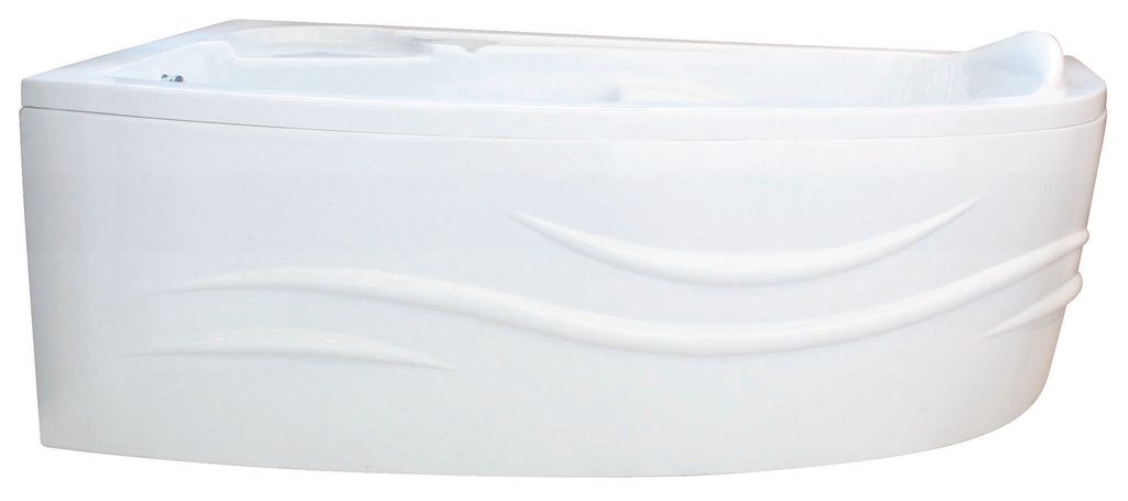 ONDEE ZEN-Kit Eckbadewanne 140 cm mit Verkleidung im Wellenmuster – ABS und 3 mm Acryl – weiß
